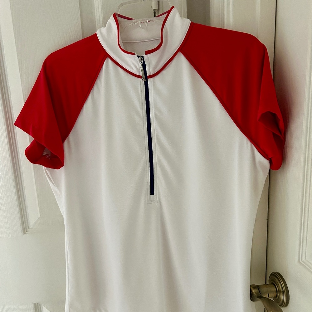 Jofit Raglan Sleeve Red, White with Blue Zipper for Accent XL